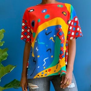 L’eau Vive multi-colored abstract t-shirt
